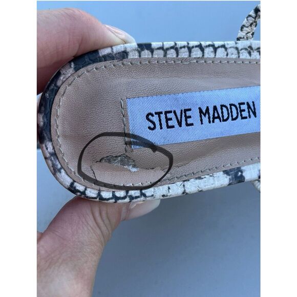 Steve Madden Block Heel Snake Print Sandal - Size 7.5 - Multicolored - Picture 6 of 9